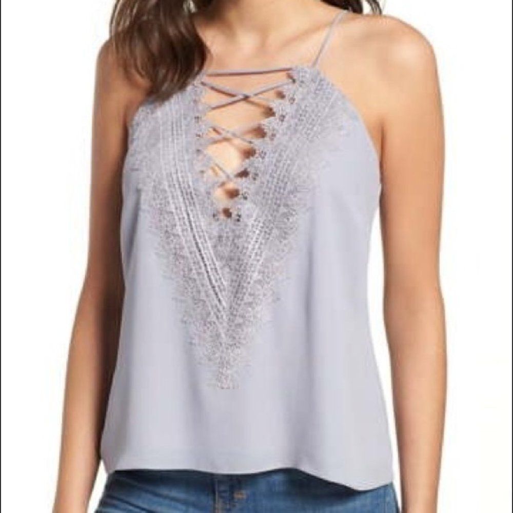 WAYF | Posie Lace Up Cami in Purple - [size XXL]
